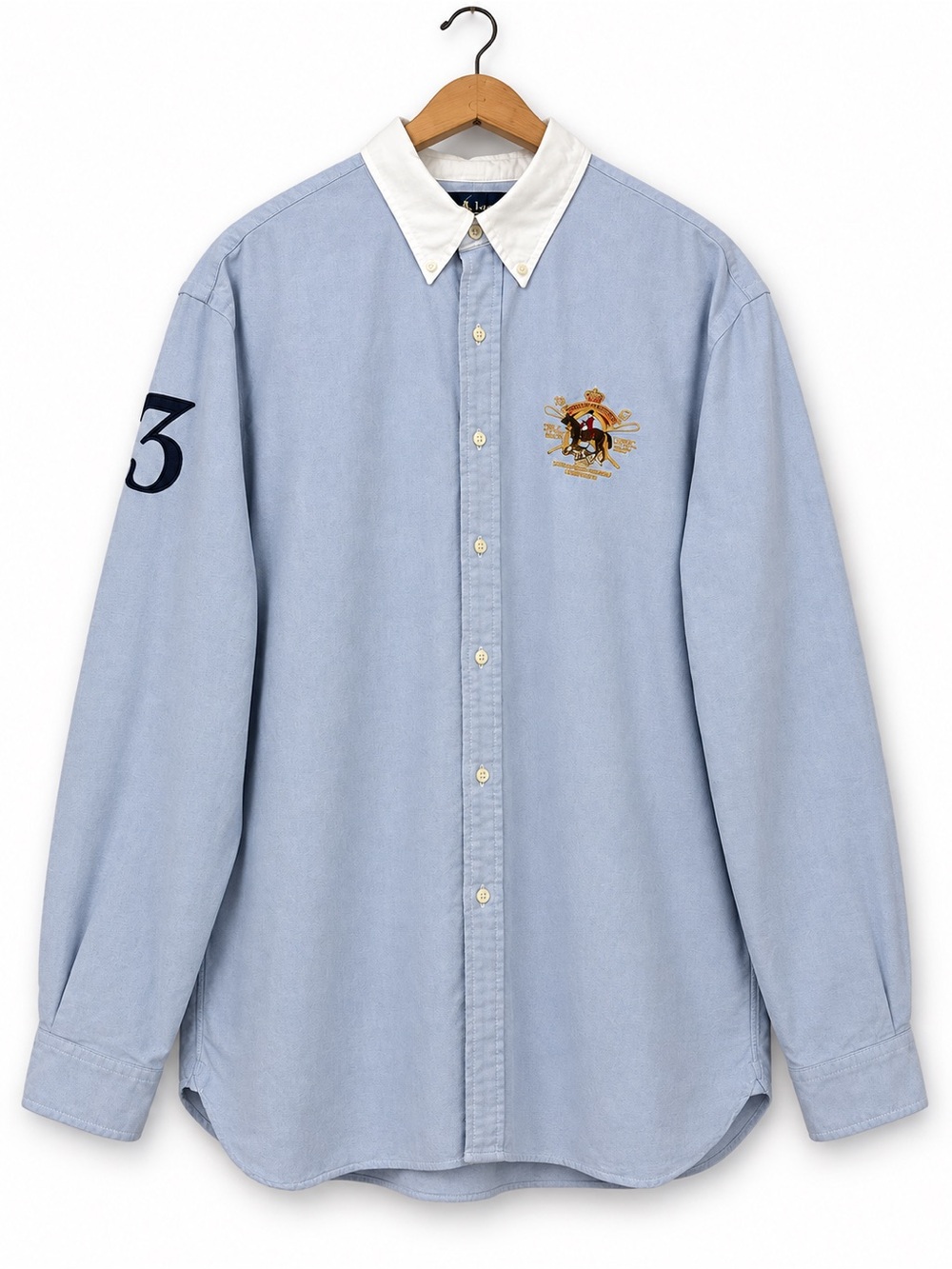 Polo Ralph Lauren Mercer Button Down Equestrian Rider & Dog Crest “3” Shirt XXL
